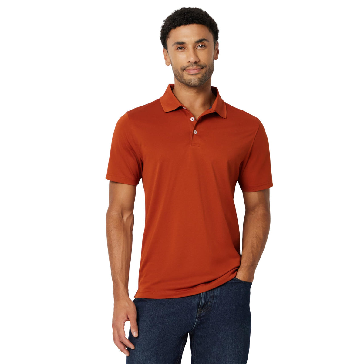 Amazon Essentials Men's Moisture Wicking Golf Polo Shirt, Short Sleeve, Slim-Fit, Quick-Dry, Active Wear