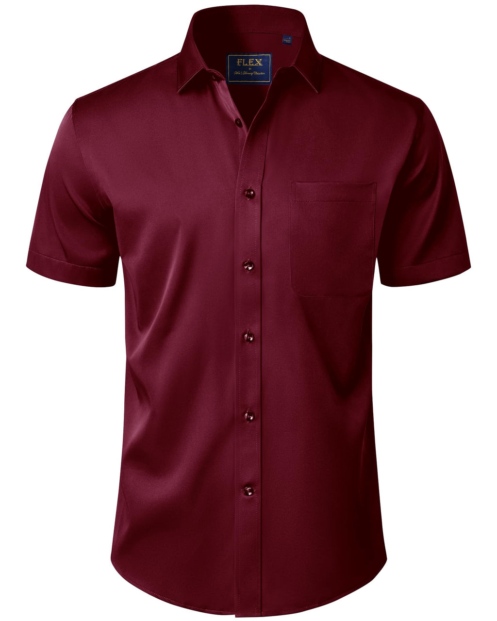 J.VER Mens Short Sleeve Dress Shirts Solid Wrinkle Free Casual Button Down Shirt with Pocket