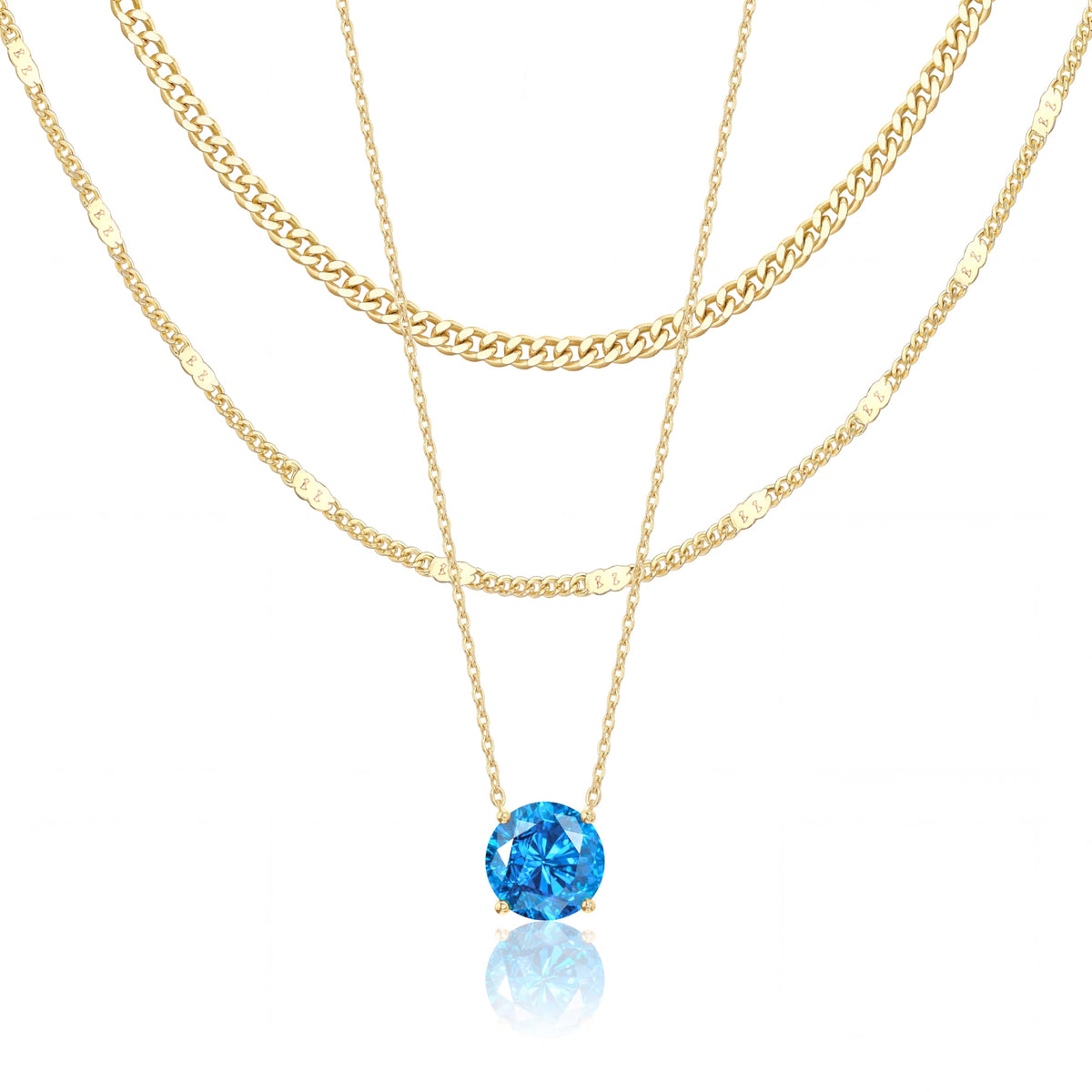 WomenGifts Layered 14K Gold-Plated Pendant Necklace Set