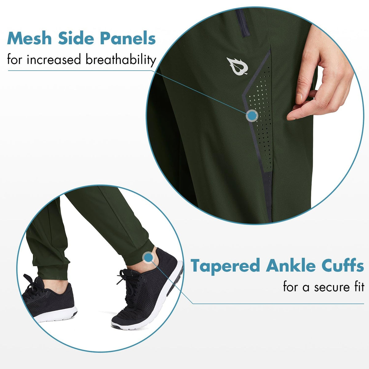 baleaf Women's Joggers Hiking Pants with Zipper Pockets Lightweight Workout
