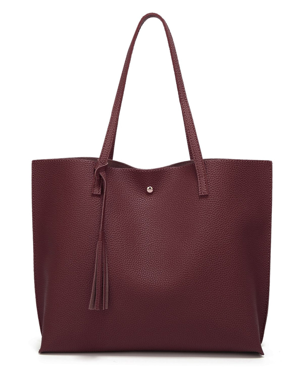 Dreubea Women's Soft Faux Leather Tote Shoulder Bag from, Big Capacity Tassel Handbag