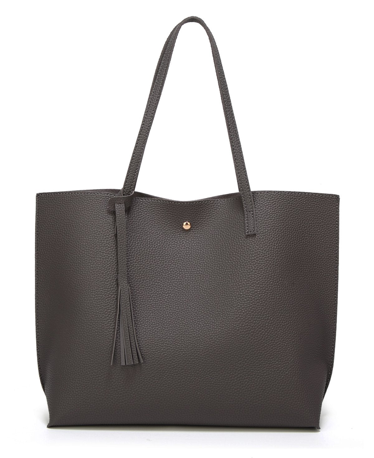 Dreubea Women's Soft Faux Leather Large Tassel Tote Shoulder Bag