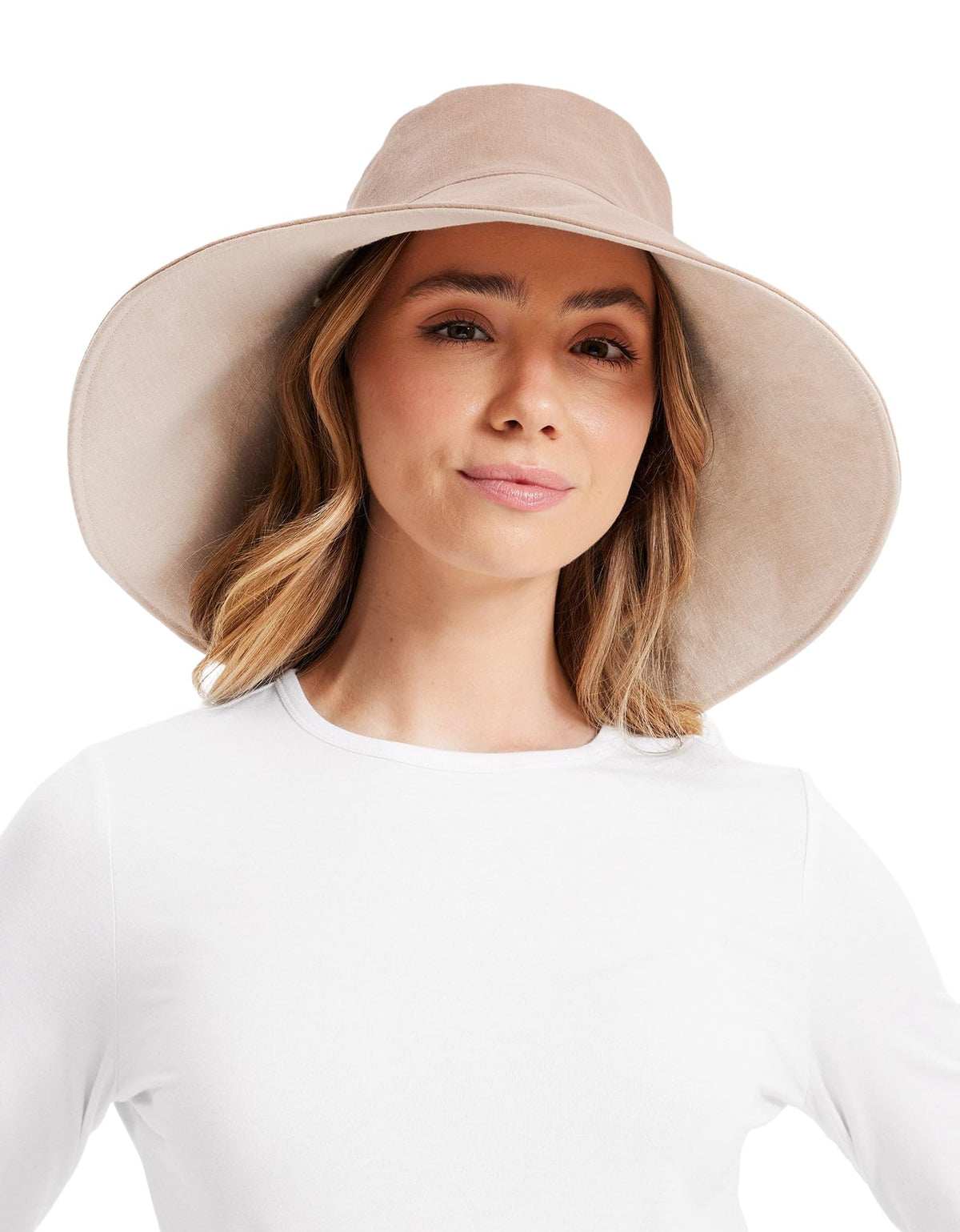 Solbari Women's Ultra-Wide Cotton Linen UPF 50+ Sun Hat