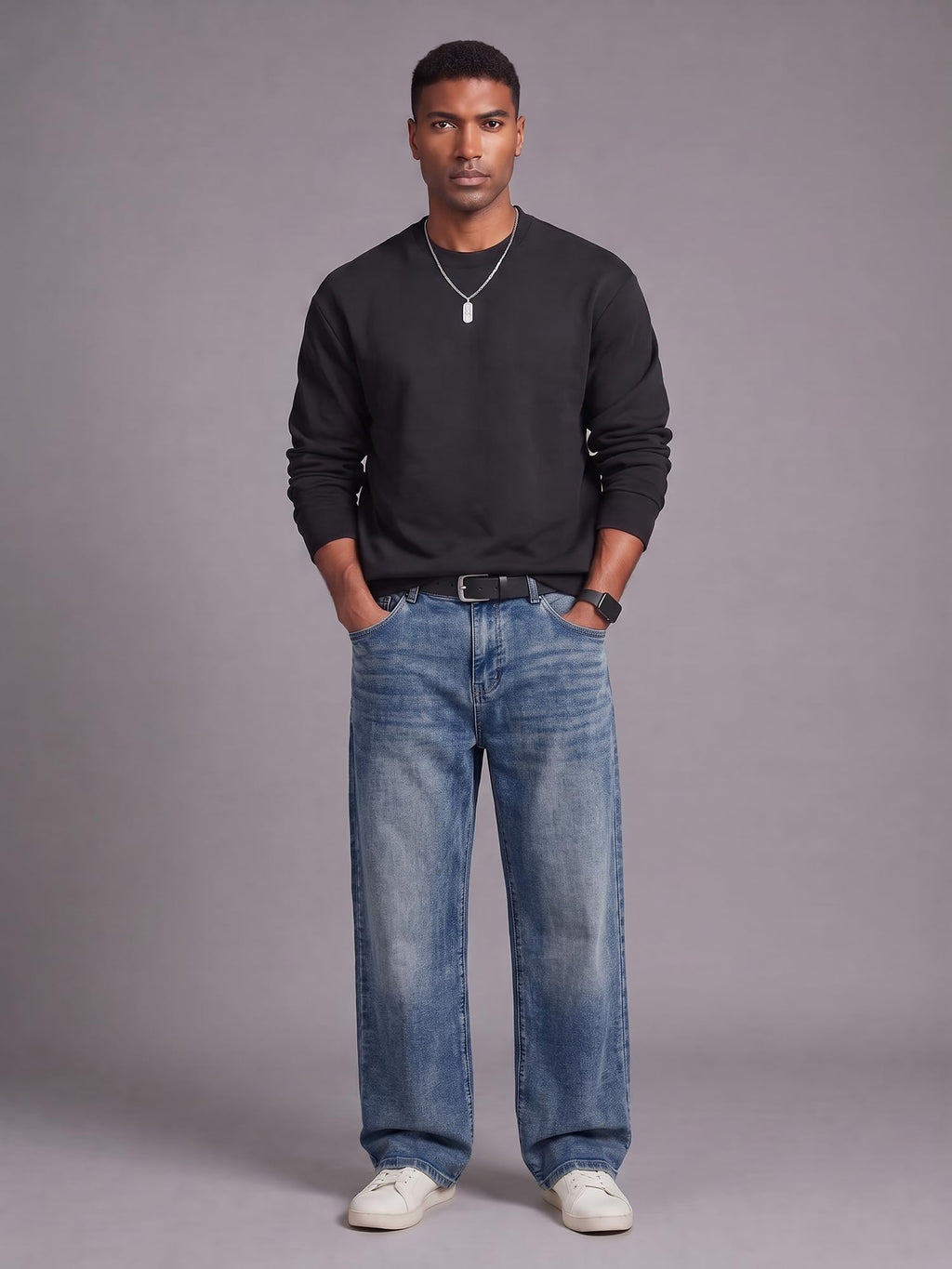 JMIERR Men's Stretch Baggy Wide-Leg Denim Jeans