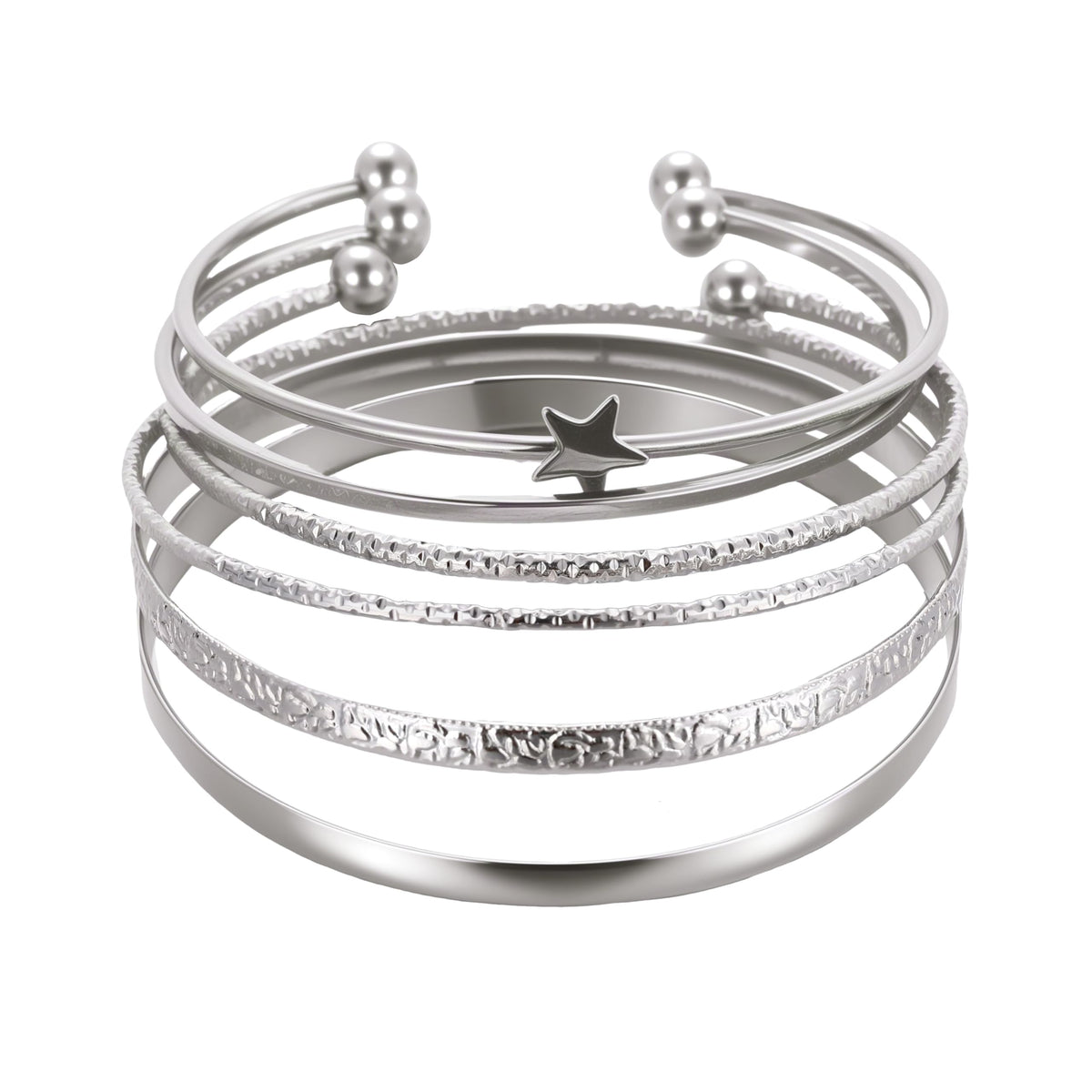 ÌF ME Women's 18K Gold-Plated Stackable Bangle Bracelet Set