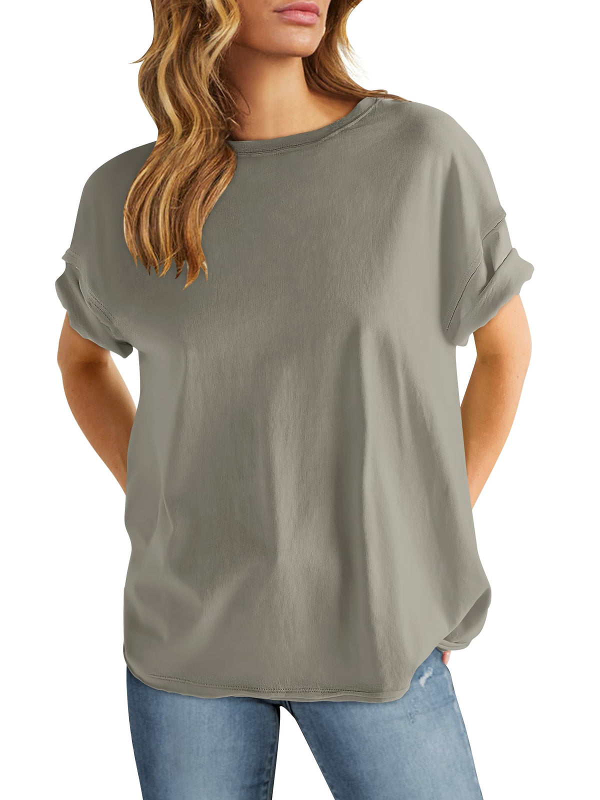 ANRABESS Womens Tops Oversized T Shirts Loose Fit Short Sleeve Crewneck Summer Casual 2026 Trendy Boxy Tee Blouse