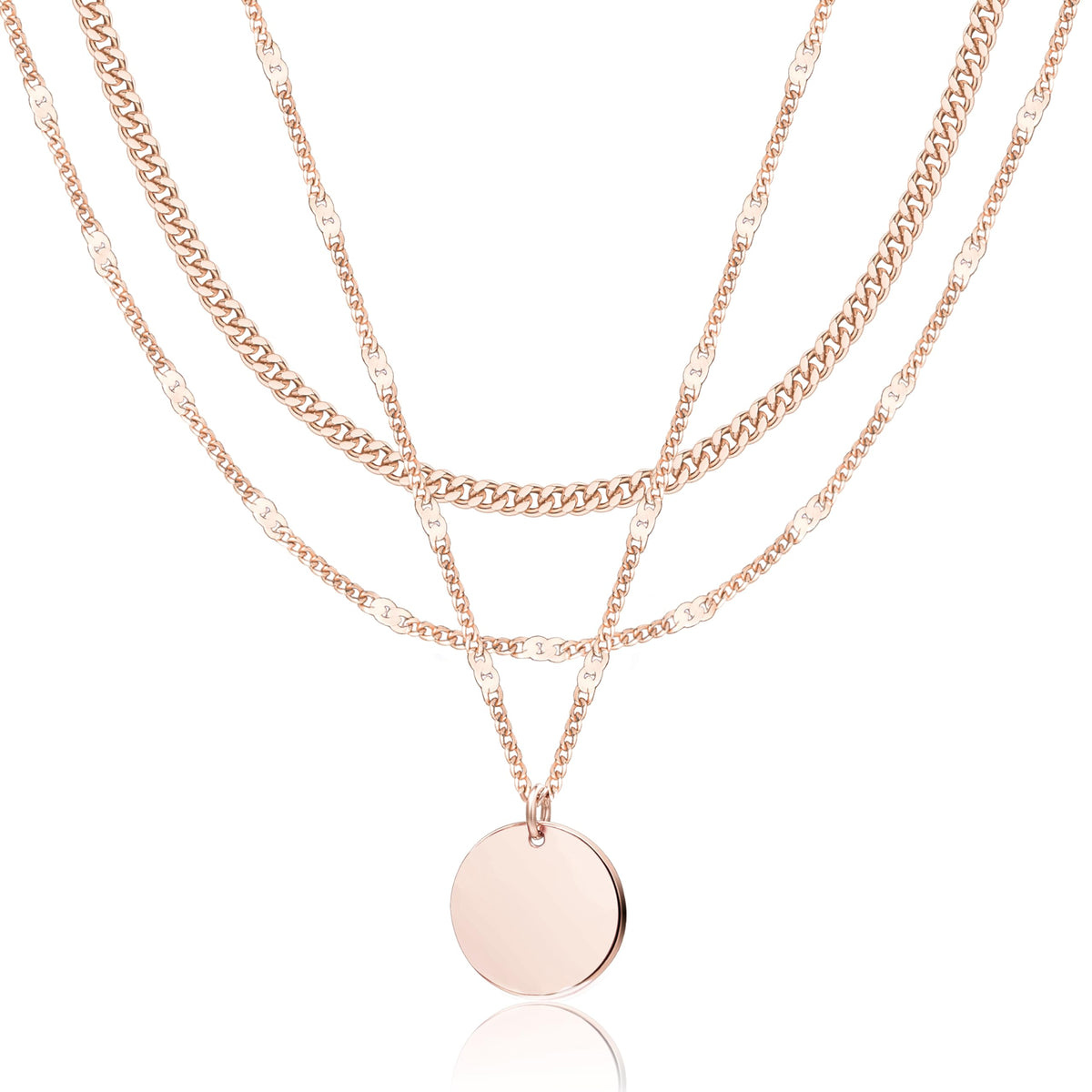 WomenGifts Layered 14K Gold-Plated Pendant Necklace Set