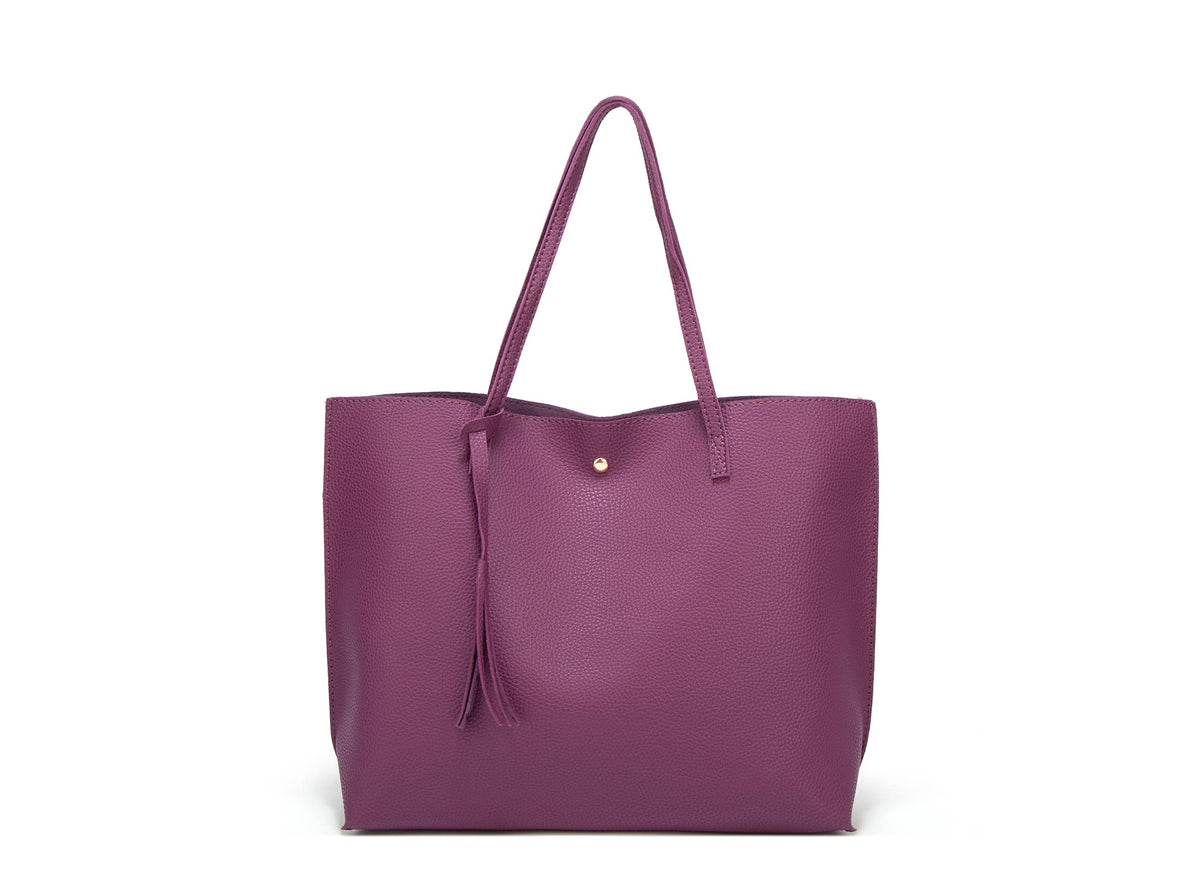 Dreubea Women's Soft Faux Leather Large Tassel Tote Shoulder Bag
