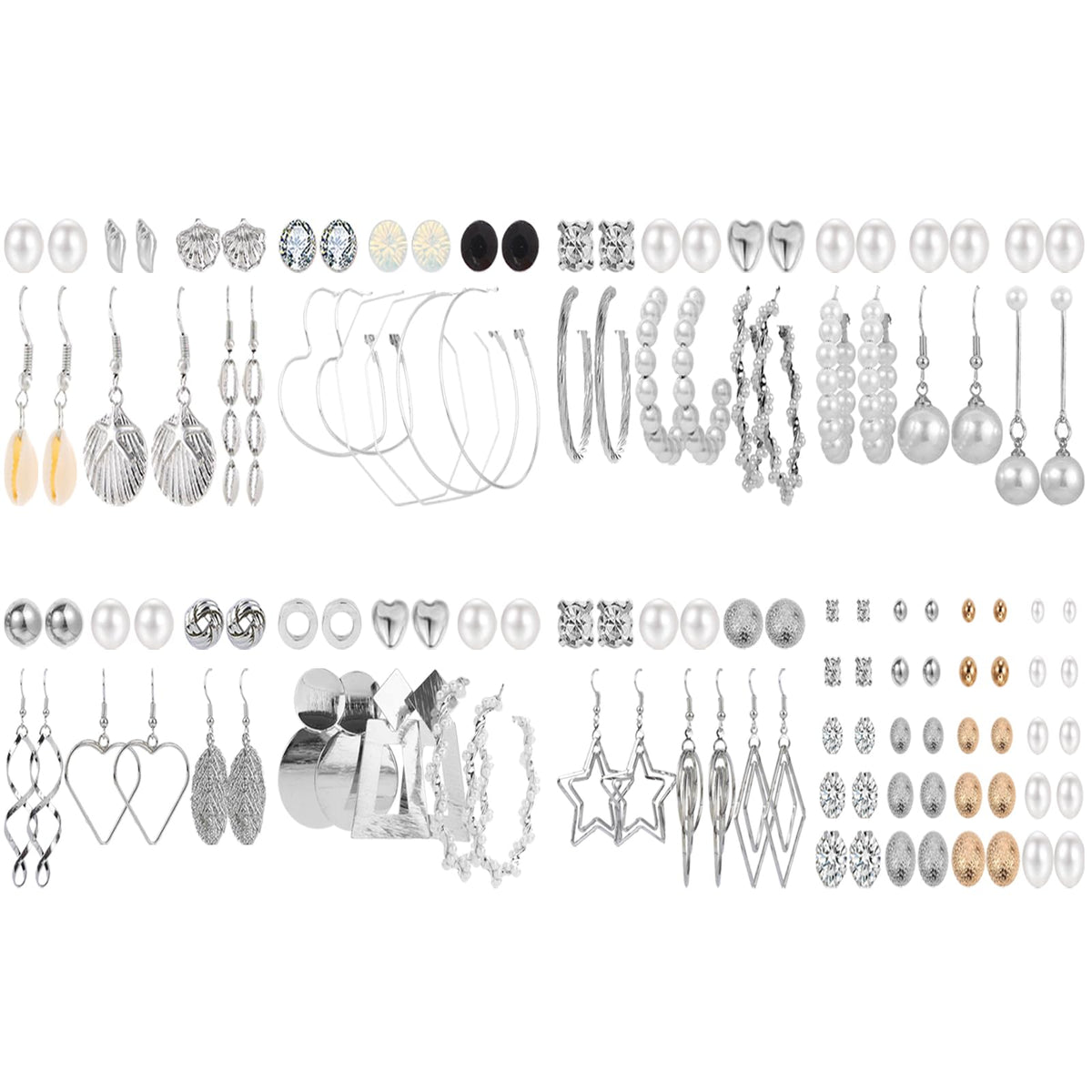 NEWITIN 69 Pcs Gold Jewelry Set for Women Hypoallergenic Bohemian Jewelry