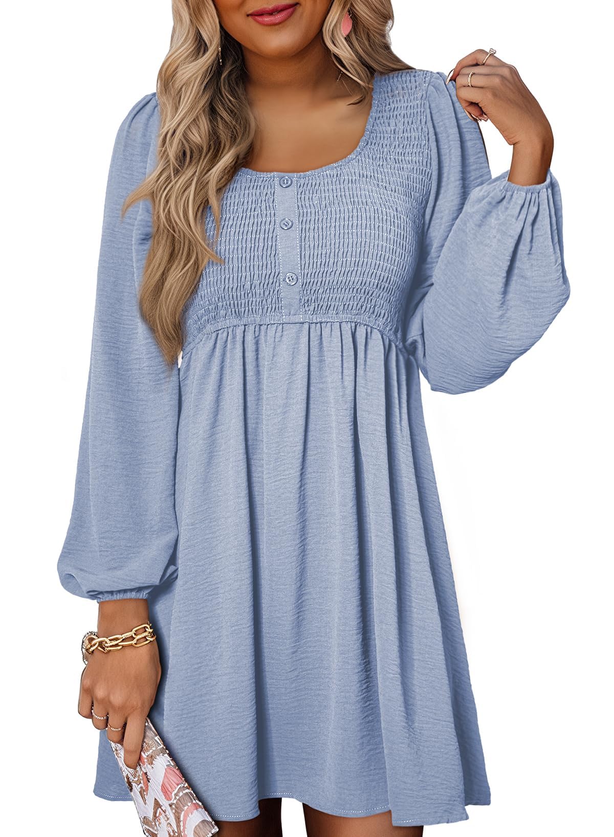 Dokotoo Fall Dresses for Women 2026 Casual Long Sleeve Mini Dress