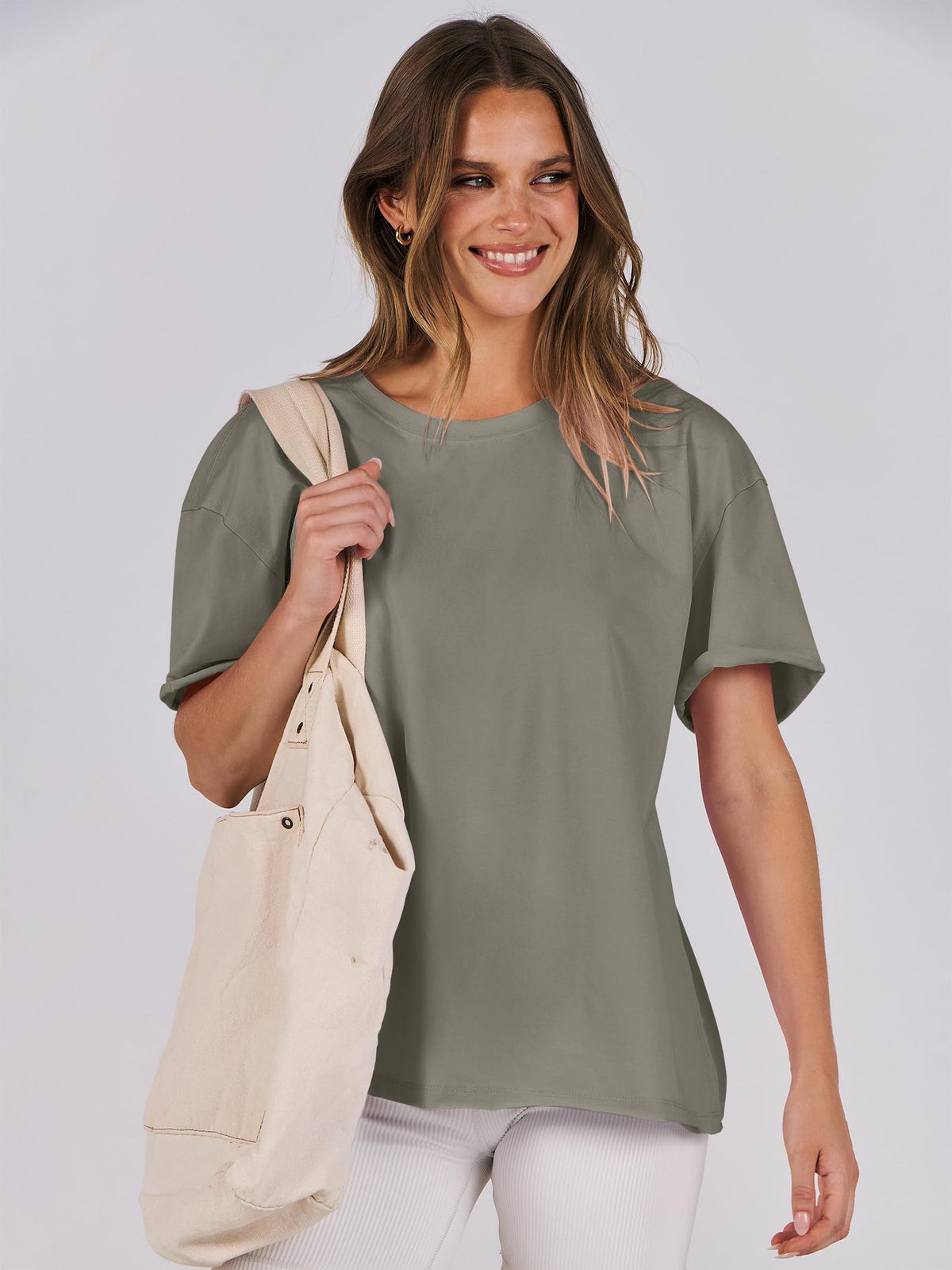 ANRABESS Womens Tops Oversized T Shirts Loose Fit Short Sleeve Crewneck Summer Casual 2026 Trendy Boxy Tee Blouse