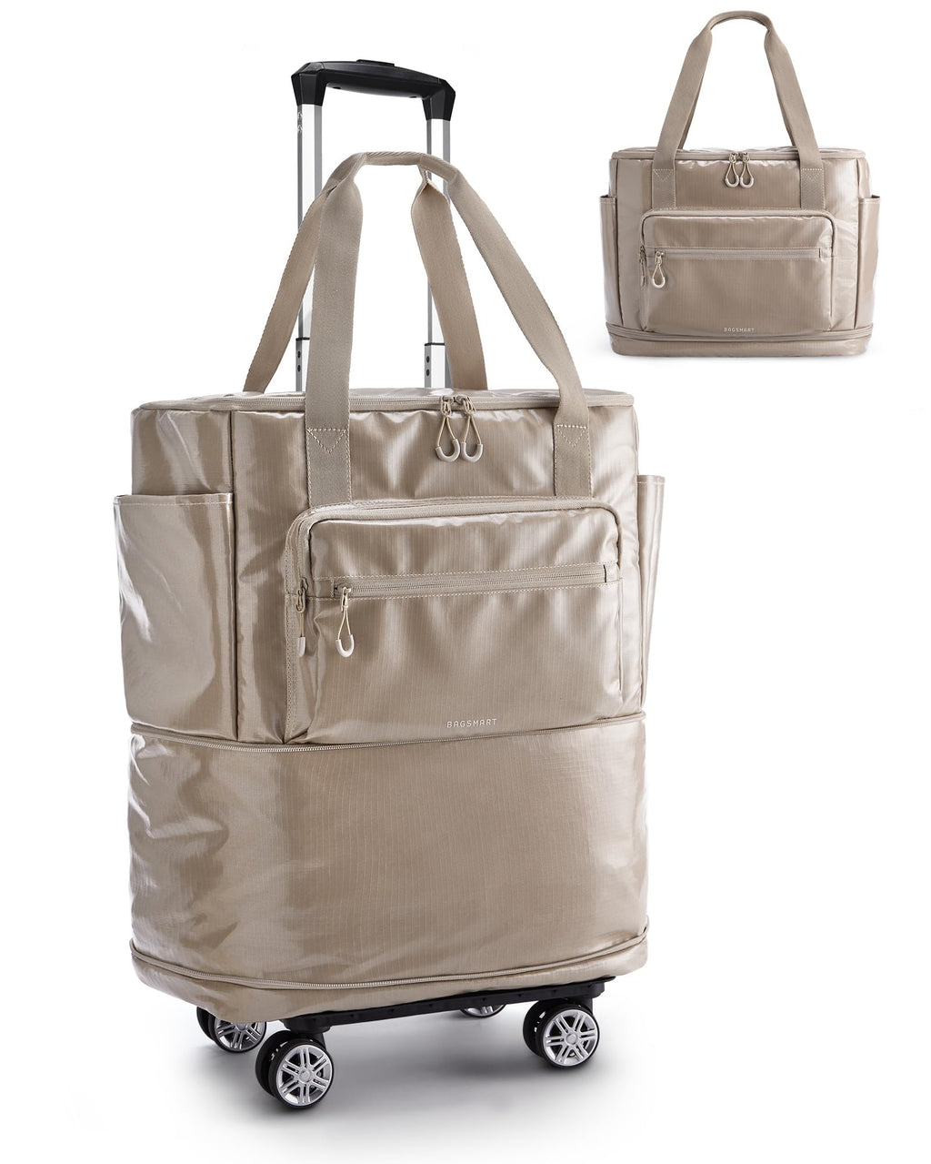 BAGSMART Rolling Duffle Bag with Wheels, Travel Duffel Luggage Bag for Men, Water Repellent Heavy Duty for Travel Camp