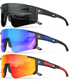 QALLY Polarized Wraparound Sports Sunglasses for Men & Women