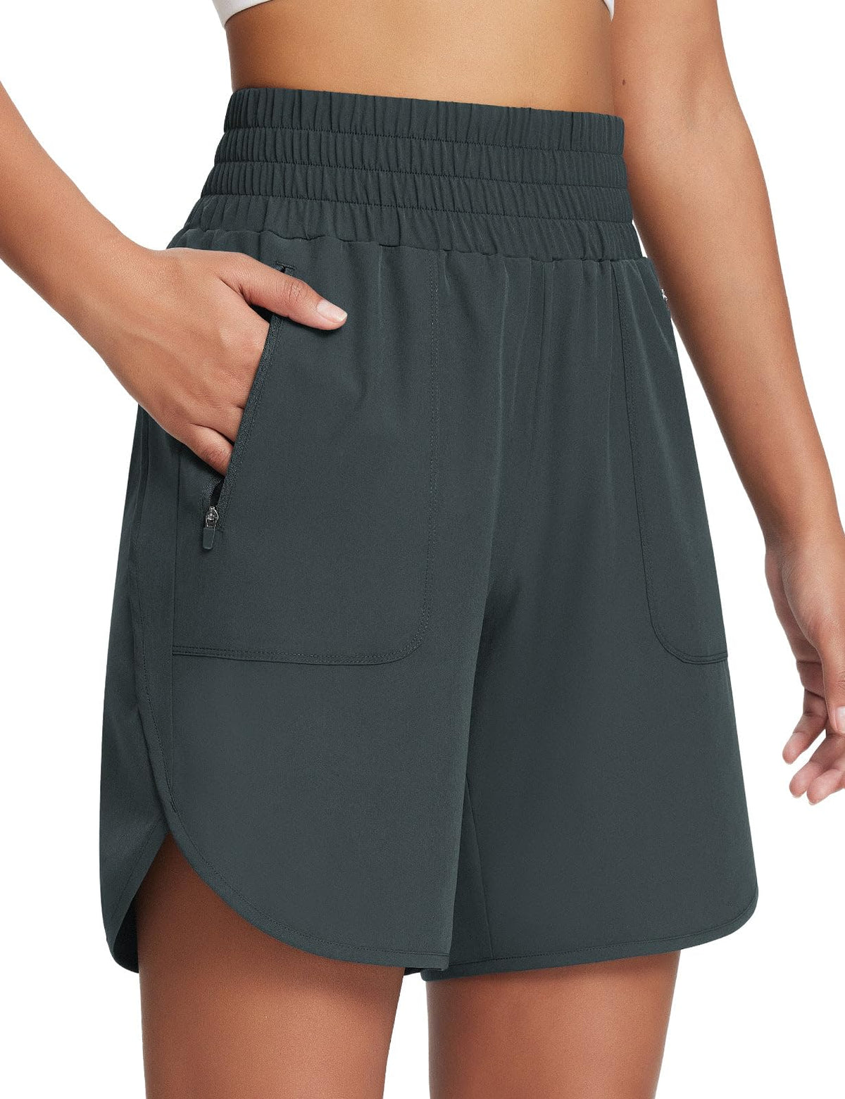 baleaf Women's Athletic Shorts 7'' Running Workout Zipper Pockets UPF50+