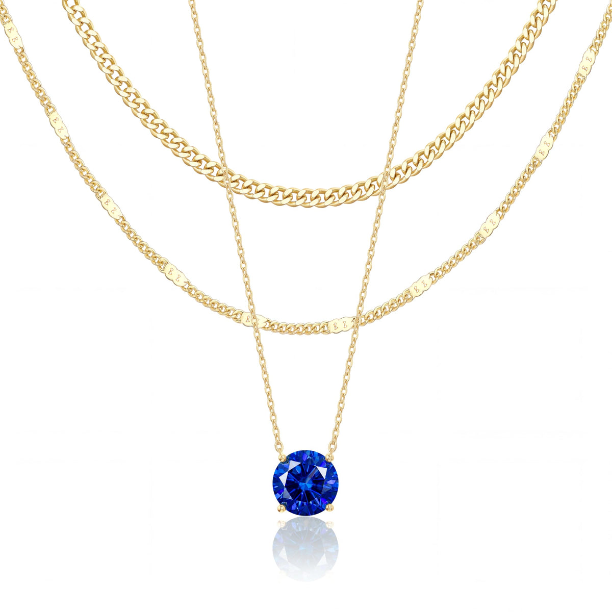 WomenGifts Layered 14K Gold-Plated Pendant Necklace Set