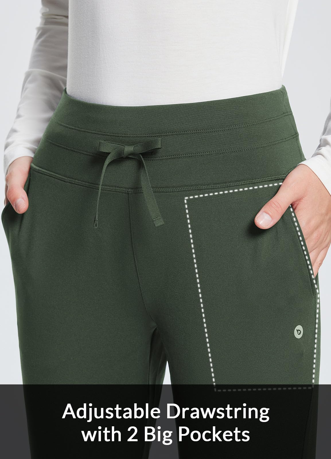 baleaf Women's 25"/ 28"/ 30" Fleece Lined Pants Winter Thermal Joggers