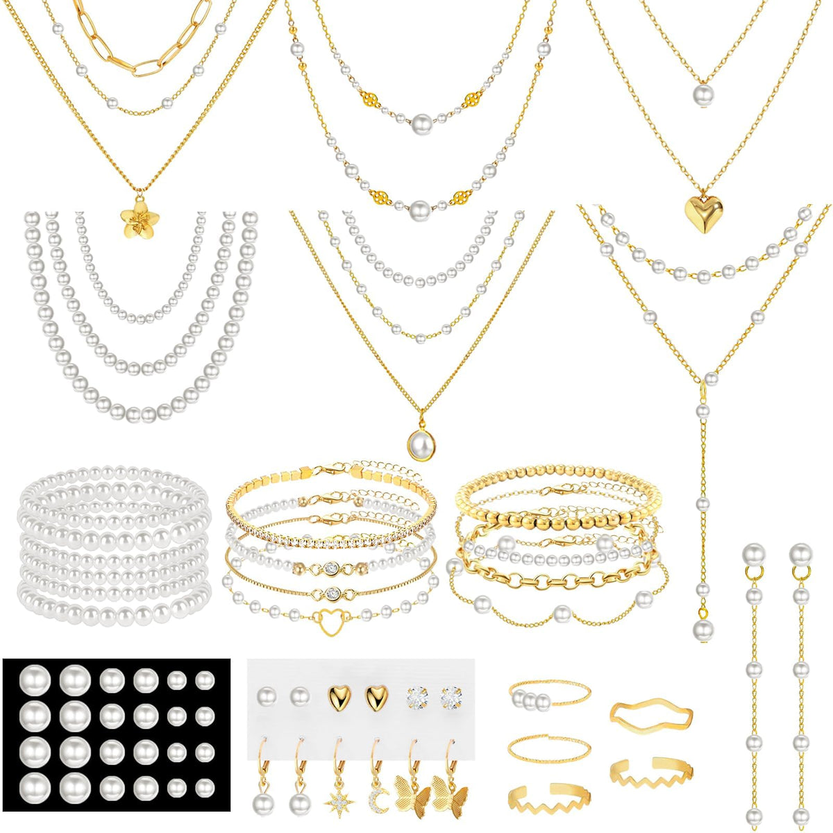 NEWITIN 69-Piece Gold Bohemian Jewelry Set for Women