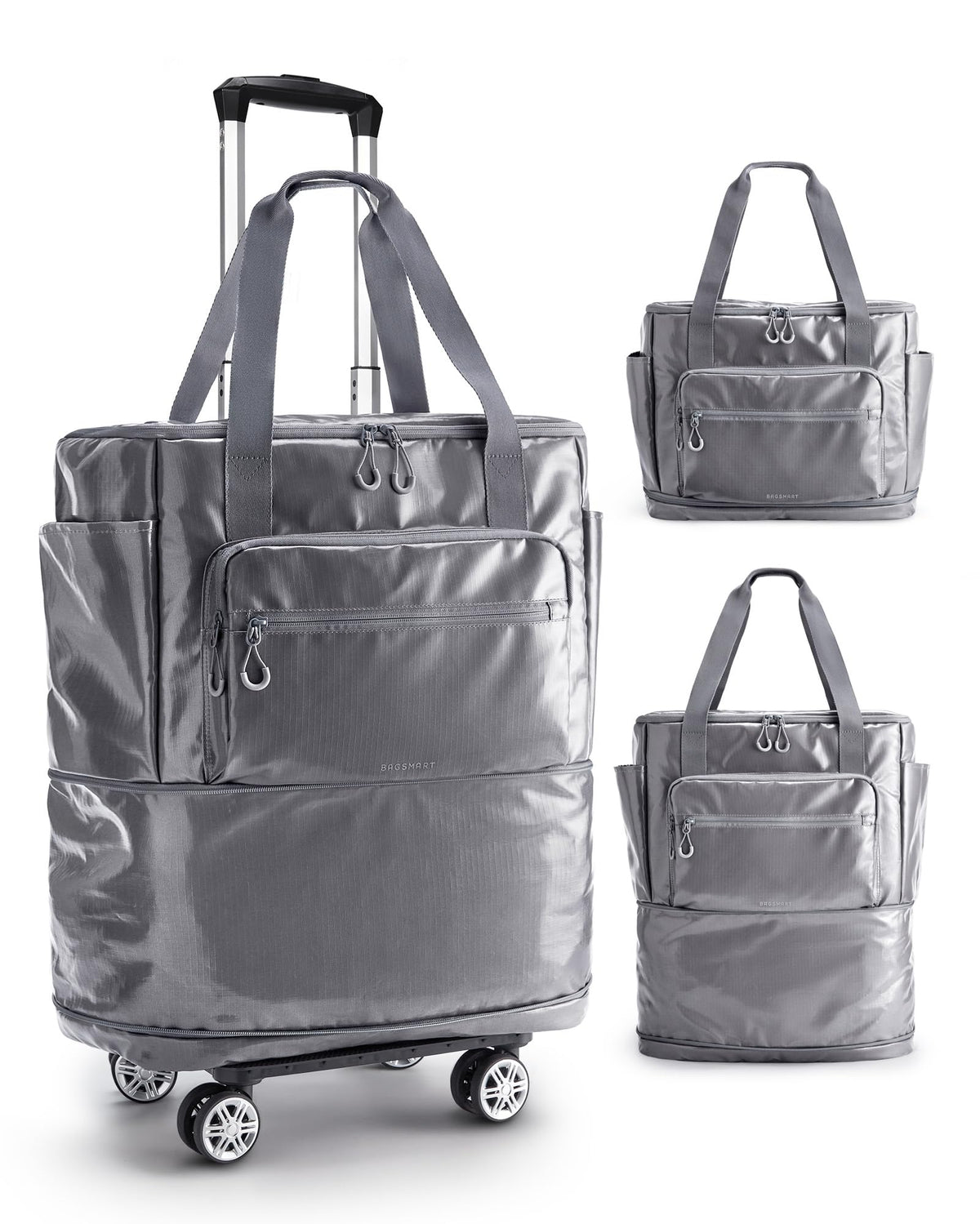 BAGSMART Rolling Duffle Bag with Wheels, Travel Duffel Luggage Bag for Men, Water Repellent Heavy Duty for Travel Camp