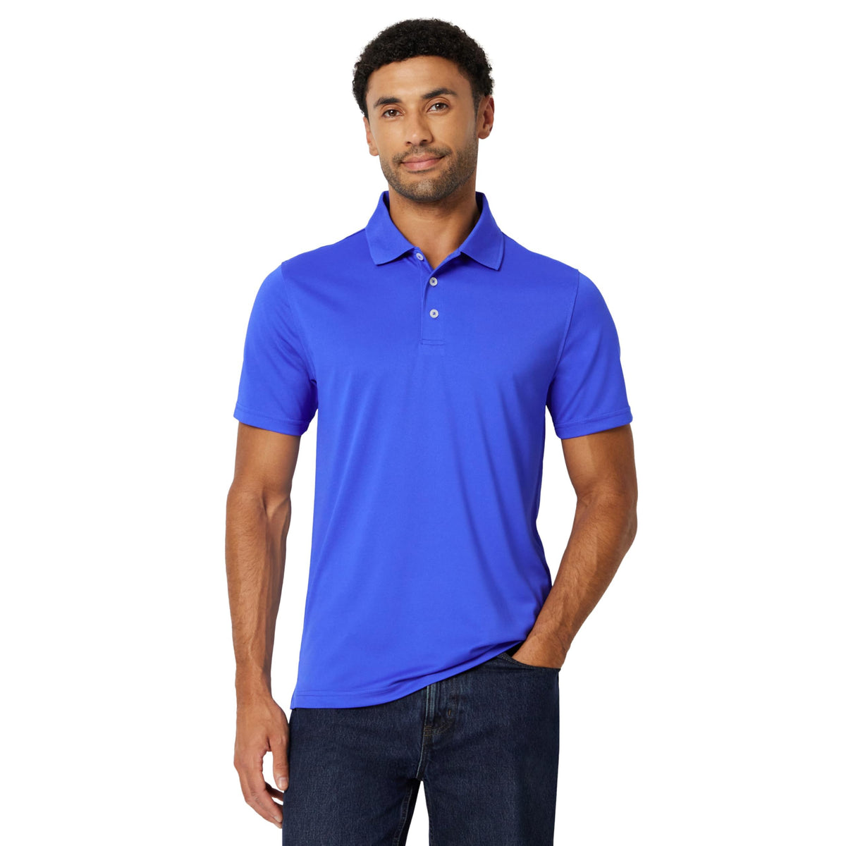 Amazon Essentials Men's Moisture Wicking Golf Polo Shirt, Short Sleeve, Slim-Fit, Quick-Dry, Active Wear