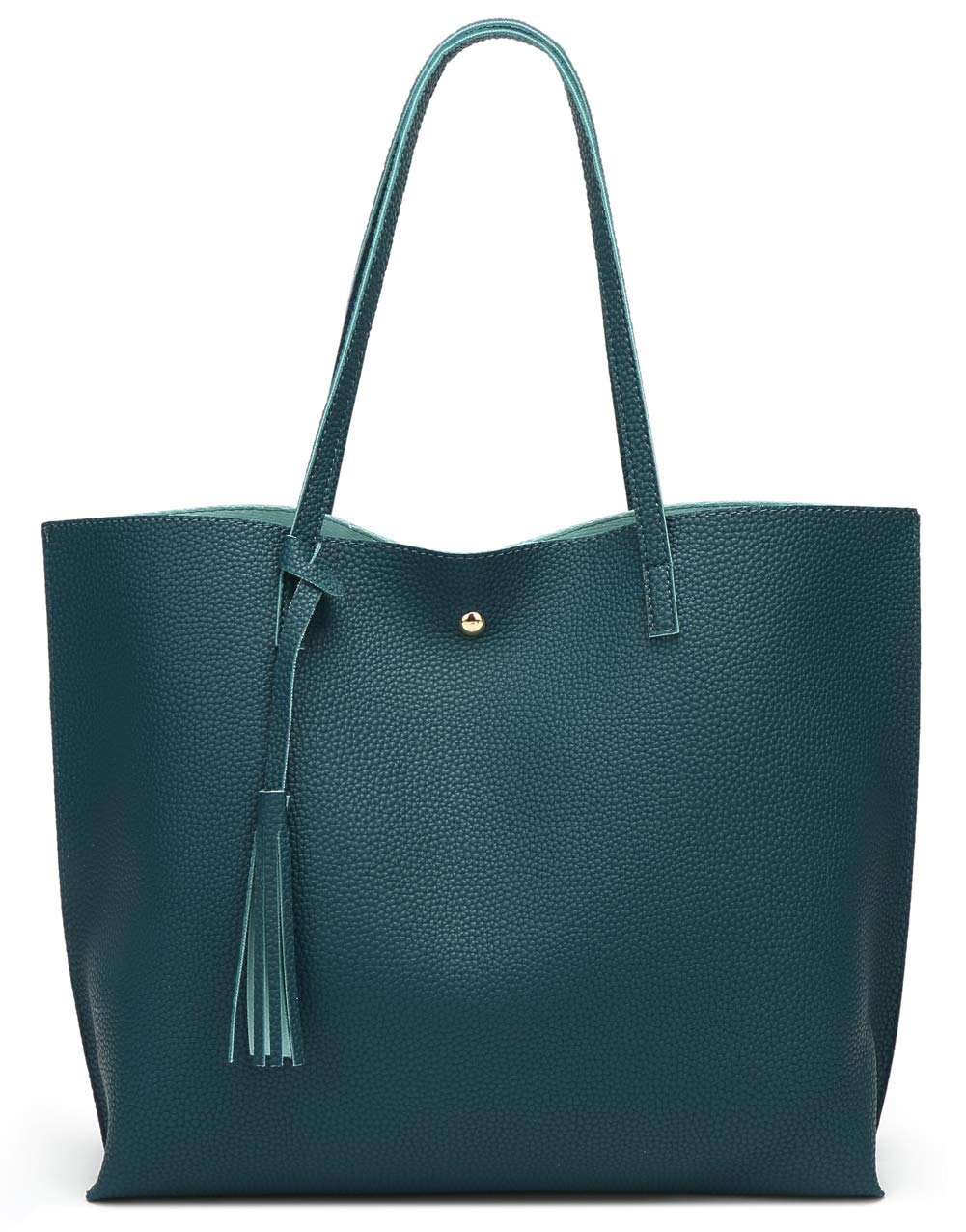 Dreubea Women's Soft Faux Leather Large Tassel Tote Shoulder Bag
