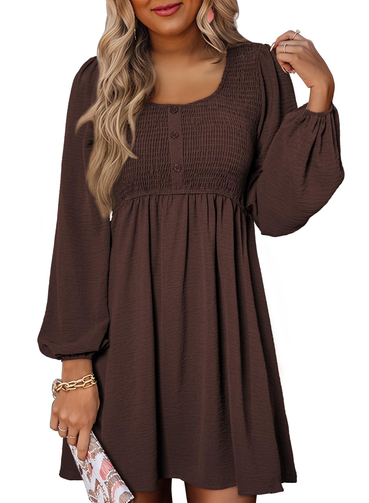 Dokotoo Fall Dresses for Women 2026 Casual Long Sleeve Mini Dress