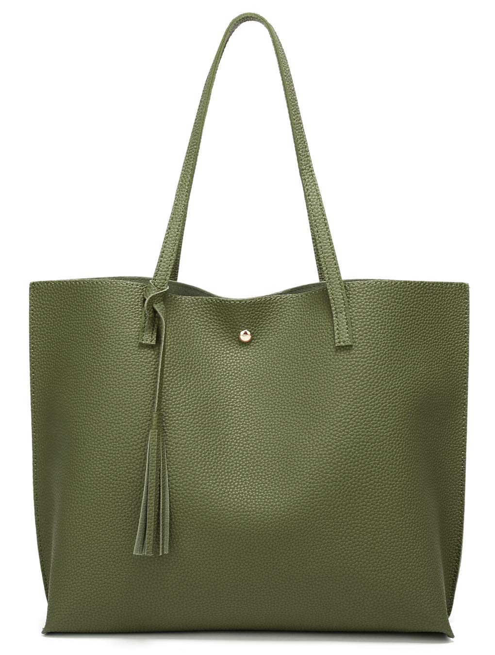 Dreubea Women's Soft Faux Leather Large Tassel Tote Shoulder Bag