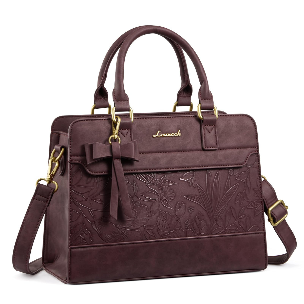 LOVEVOOK Women's Leather Tote Satchel Crossbody Handbag