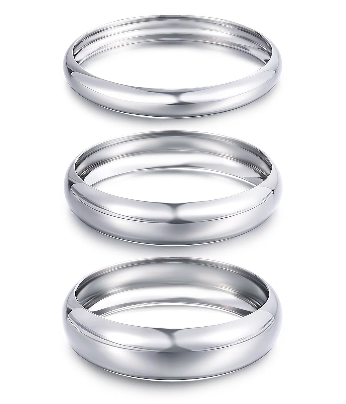 Women's 14K Gold-Plated Stackable Chunky Bangle Bracelet Set