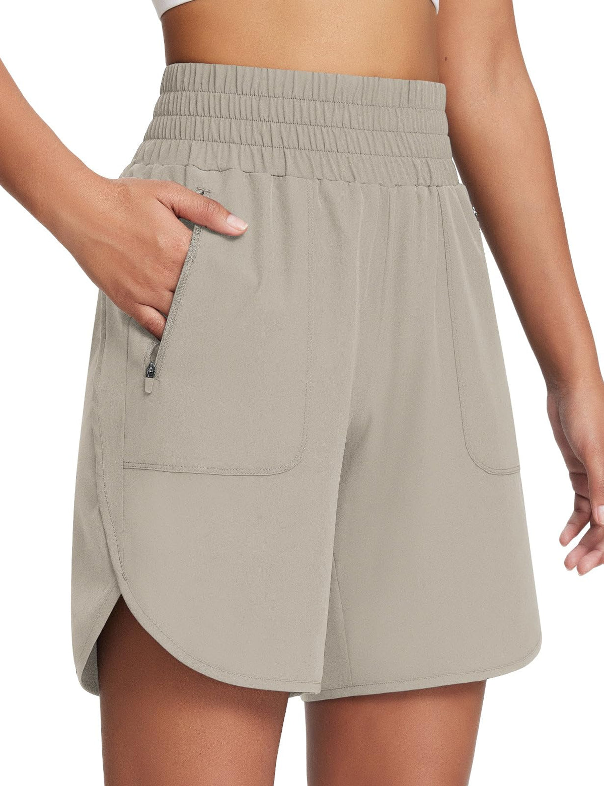 baleaf Women's Athletic Shorts 7'' Running Workout Zipper Pockets UPF50+