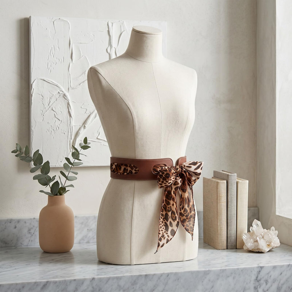 Glitopper 2 Pcs Leather Scarf Belts for Women