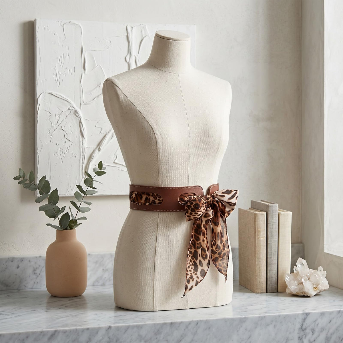Glitopper 2 Pcs Leather Scarf Belts for Women