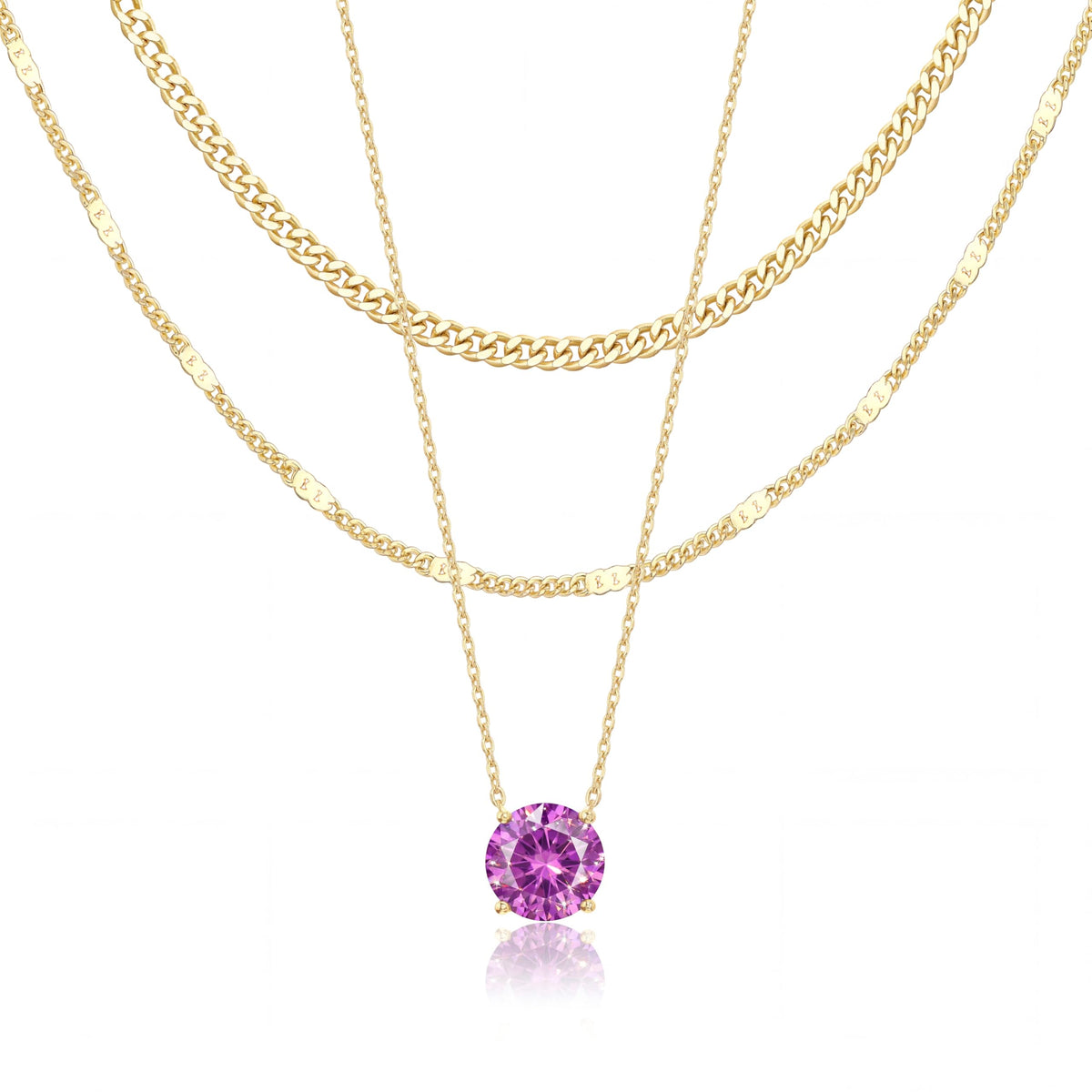 WomenGifts Layered 14K Gold-Plated Pendant Necklace Set