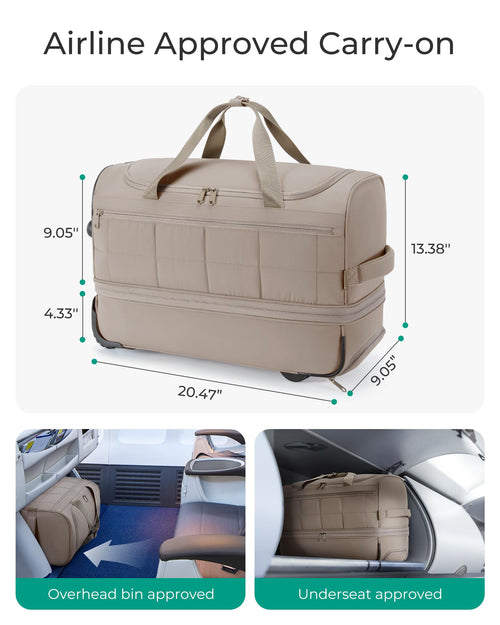 BAGSMART 40L TSA Rolling Duffle Bag with Shoe Compartment