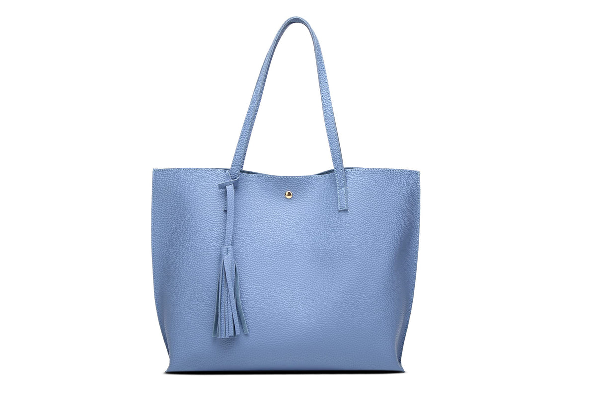 Dreubea Women's Soft Faux Leather Large Tassel Tote Shoulder Bag
