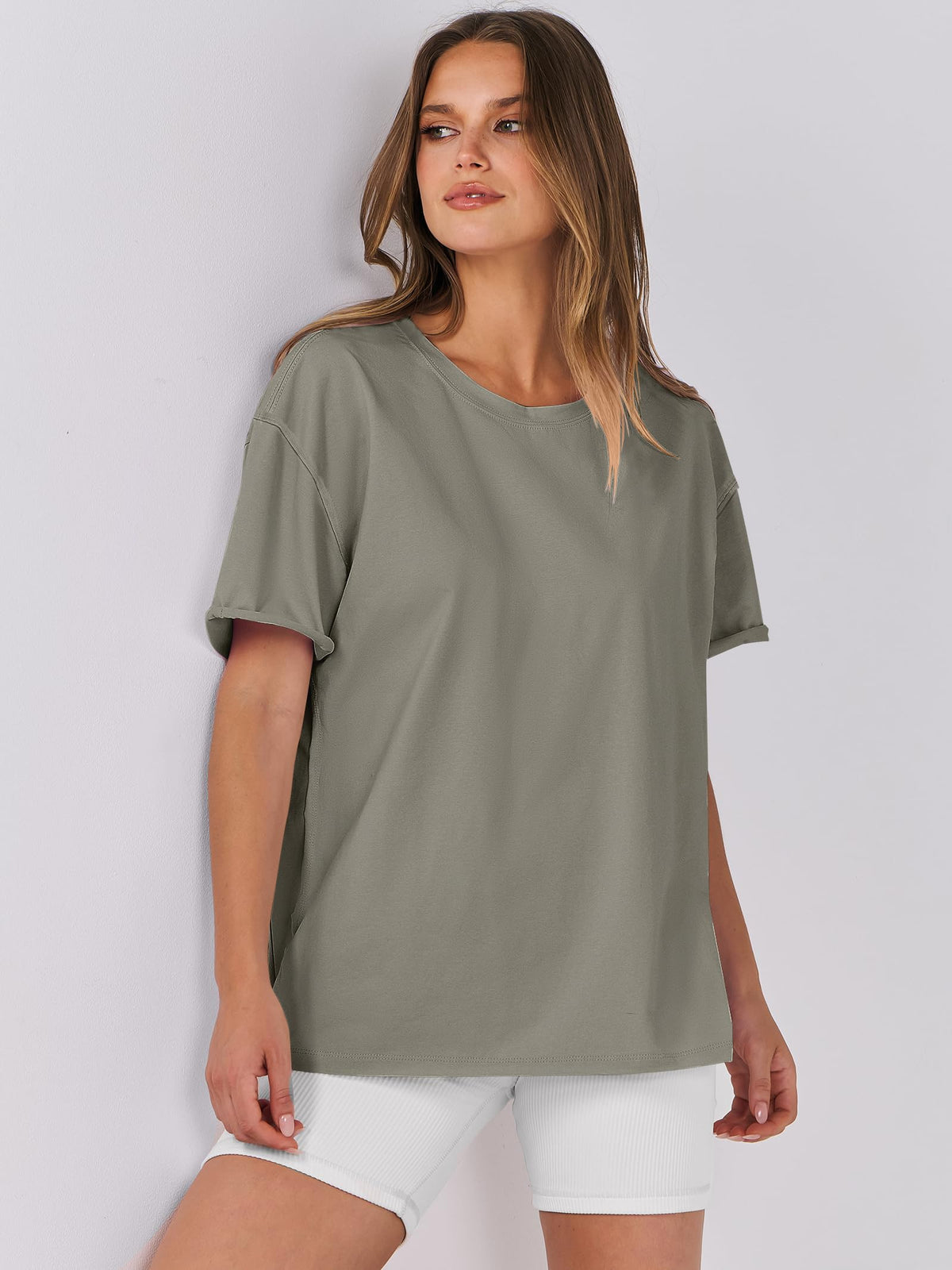 ANRABESS Womens Tops Oversized T Shirts Loose Fit Short Sleeve Crewneck Summer Casual 2026 Trendy Boxy Tee Blouse
