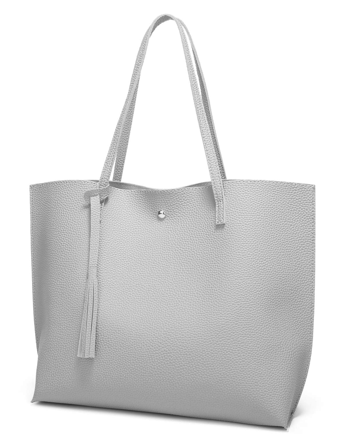 Dreubea Women's Soft Faux Leather Large Tassel Tote Shoulder Bag