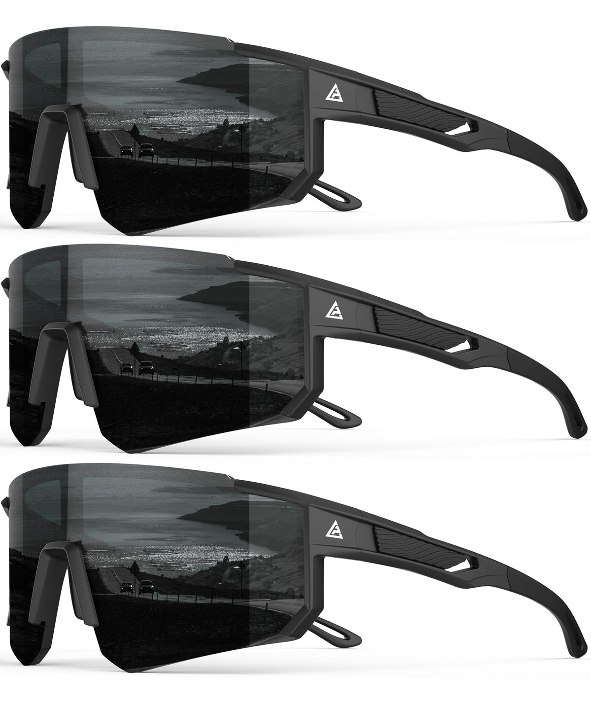 QALLY Polarized Wraparound Sports Sunglasses for Men & Women