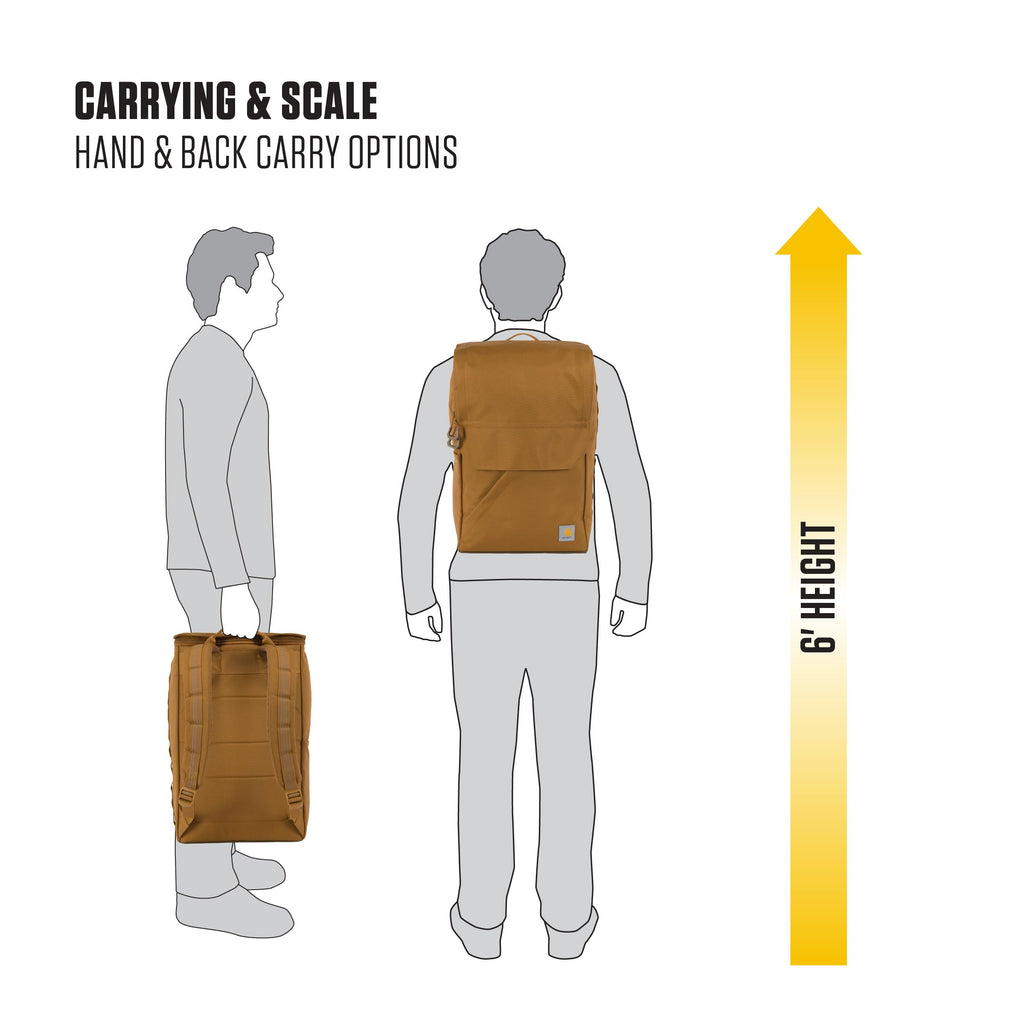 Carhartt Unisex Adult 21l Top-load Backpack, Durable Water Resistant Coated Canvas Base W/ 17" Laptop Sleeve