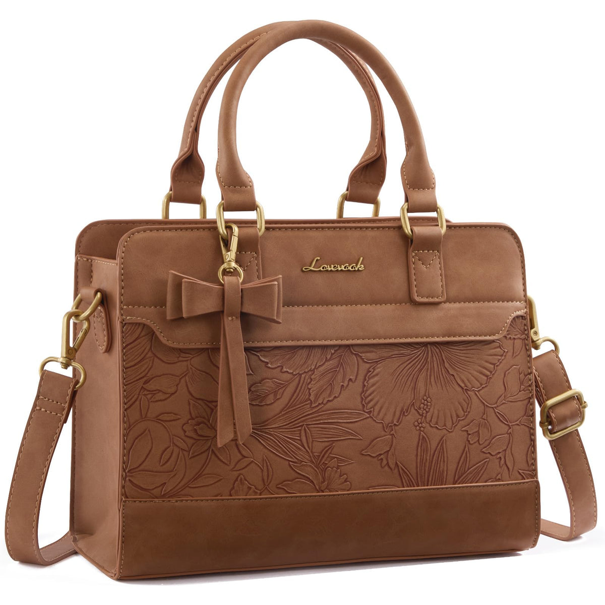 LOVEVOOK Women's Leather Tote Satchel Crossbody Handbag
