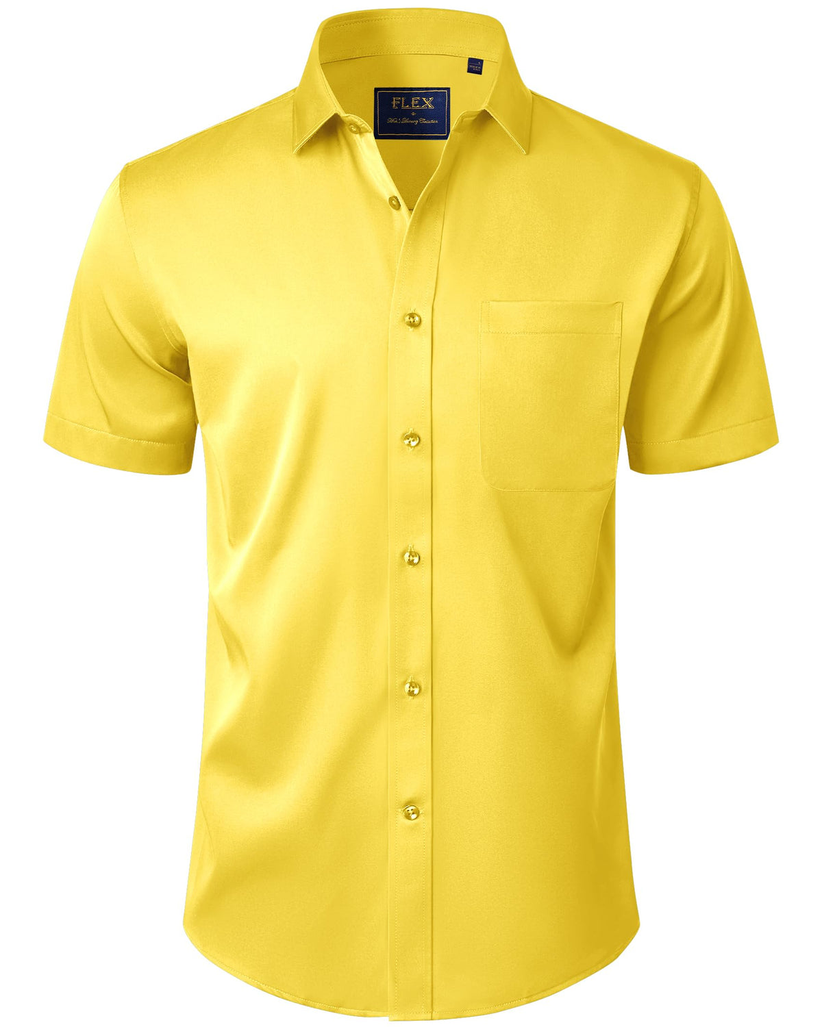 J.VER Mens Short Sleeve Dress Shirts Solid Wrinkle Free Casual Button Down Shirt with Pocket