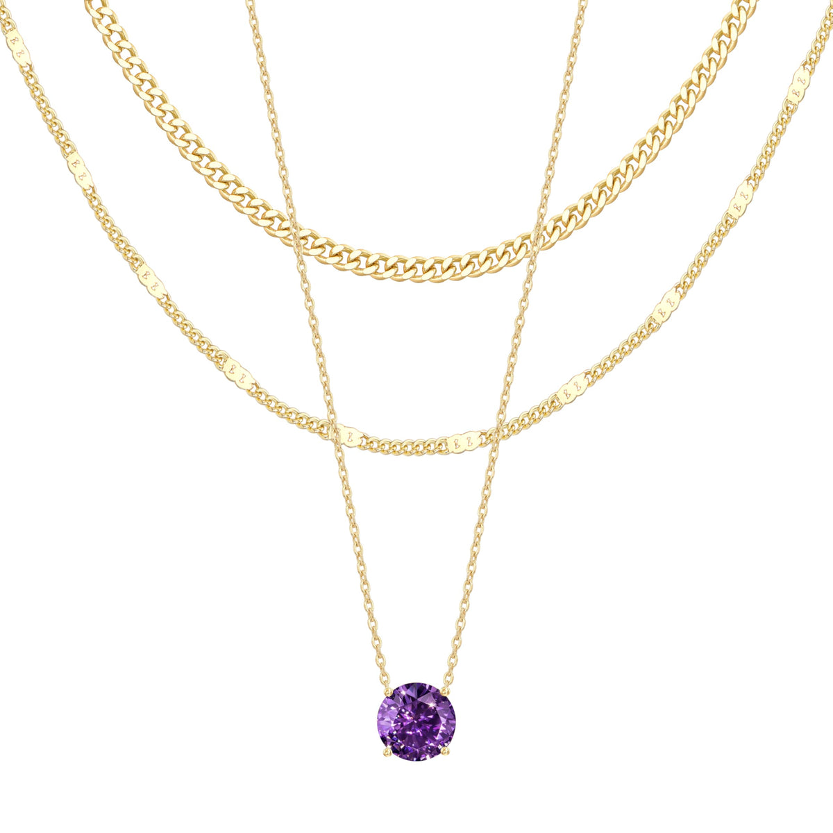 WomenGifts Layered 14K Gold-Plated Pendant Necklace Set