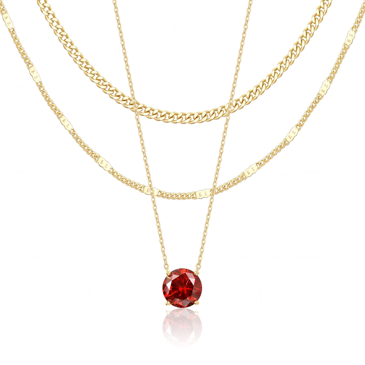 WomenGifts Layered 14K Gold-Plated Pendant Necklace Set