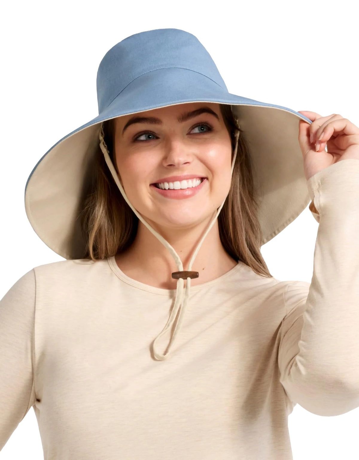 Solbari Women's Ultra-Wide Cotton Linen UPF 50+ Sun Hat