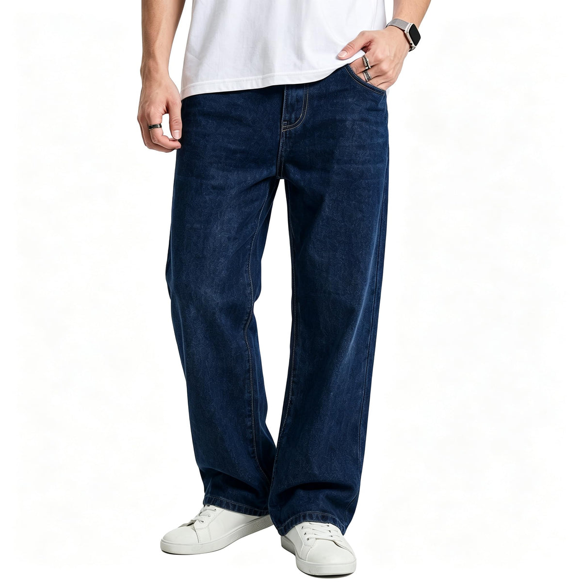 JMIERR Men's Stretch Baggy Wide-Leg Denim Jeans