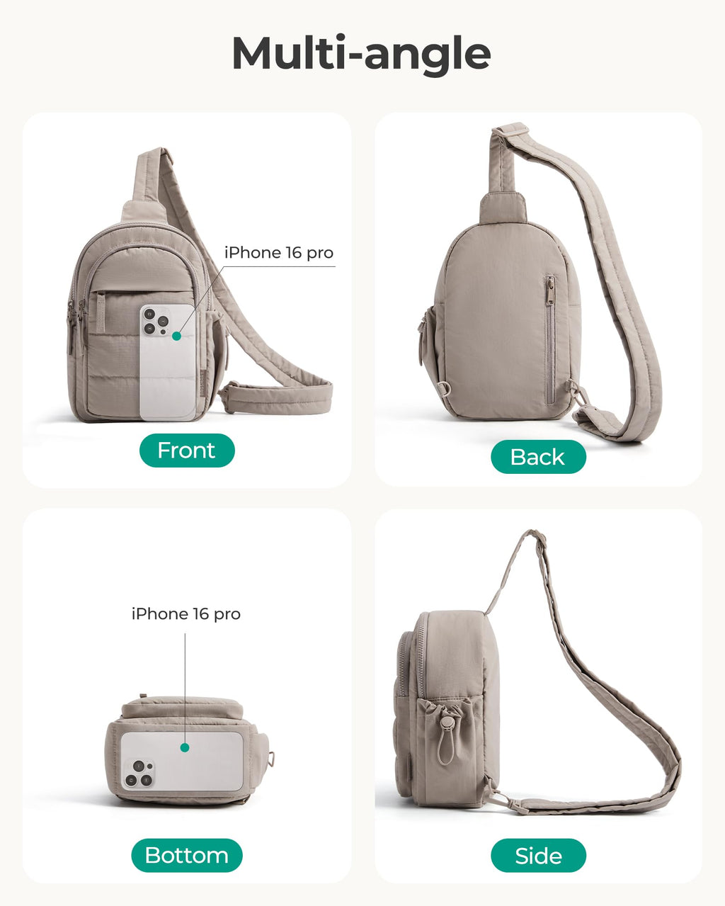 BAGSMART Small Sling Bag for Women, Puffer Crossbody Bag Hobo Handbag