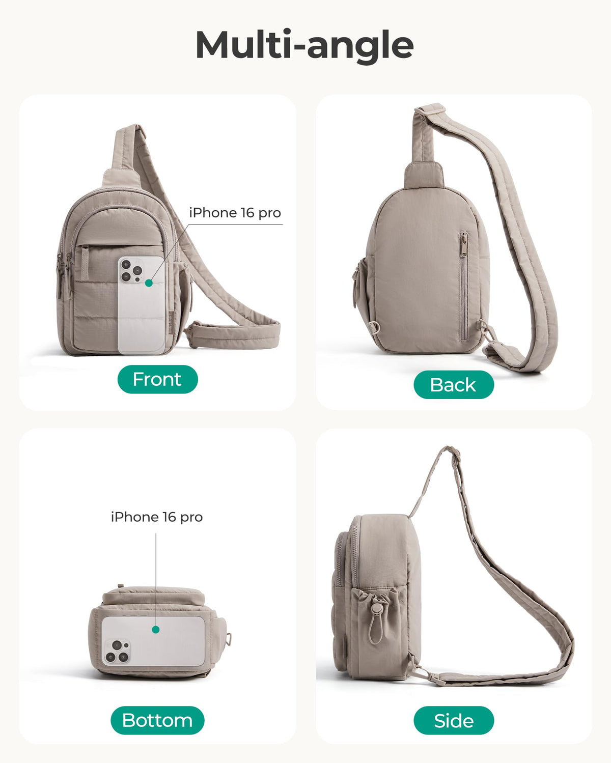 BAGSMART Small Sling Bag for Women, Puffer Crossbody Bag Hobo Handbag