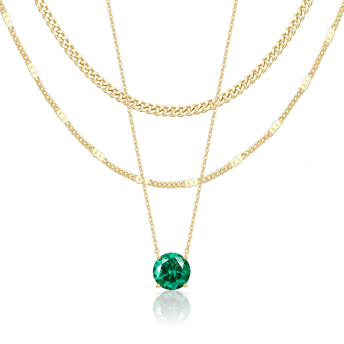 WomenGifts Layered 14K Gold-Plated Pendant Necklace Set