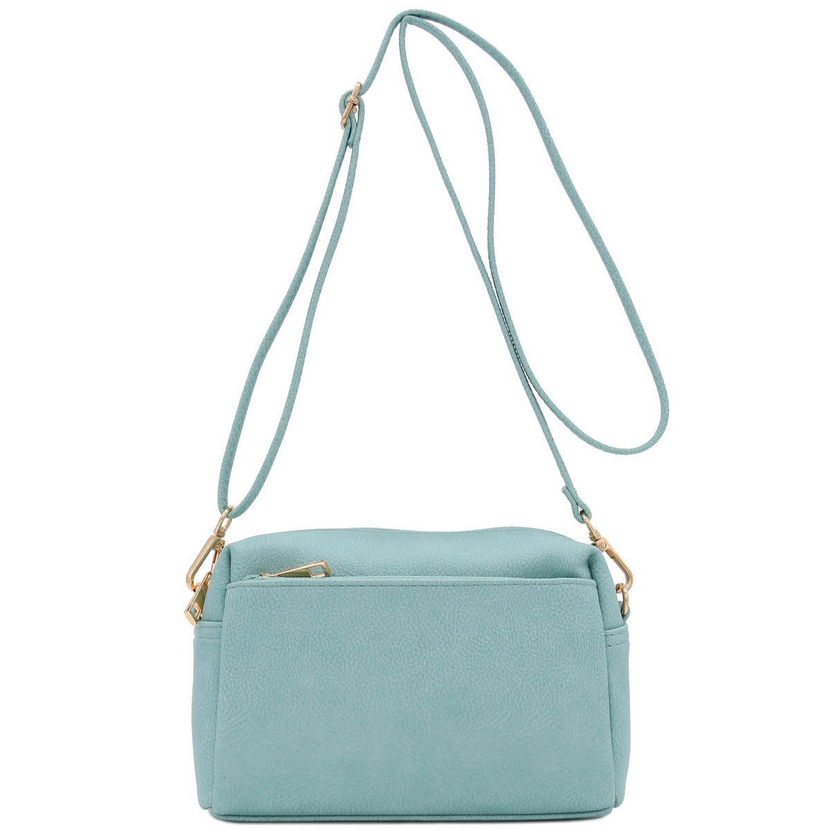 FashionPuzzle Triple Zip Small Crossbody Shoulder Bag