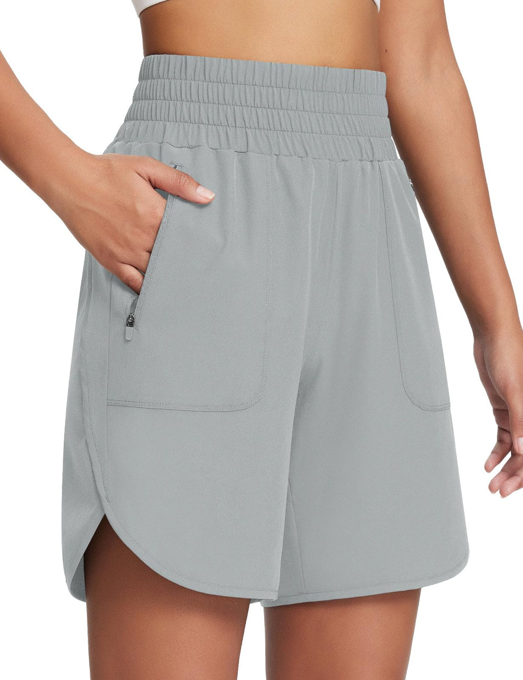 baleaf Women's Athletic Shorts 7'' Running Workout Zipper Pockets UPF50+
