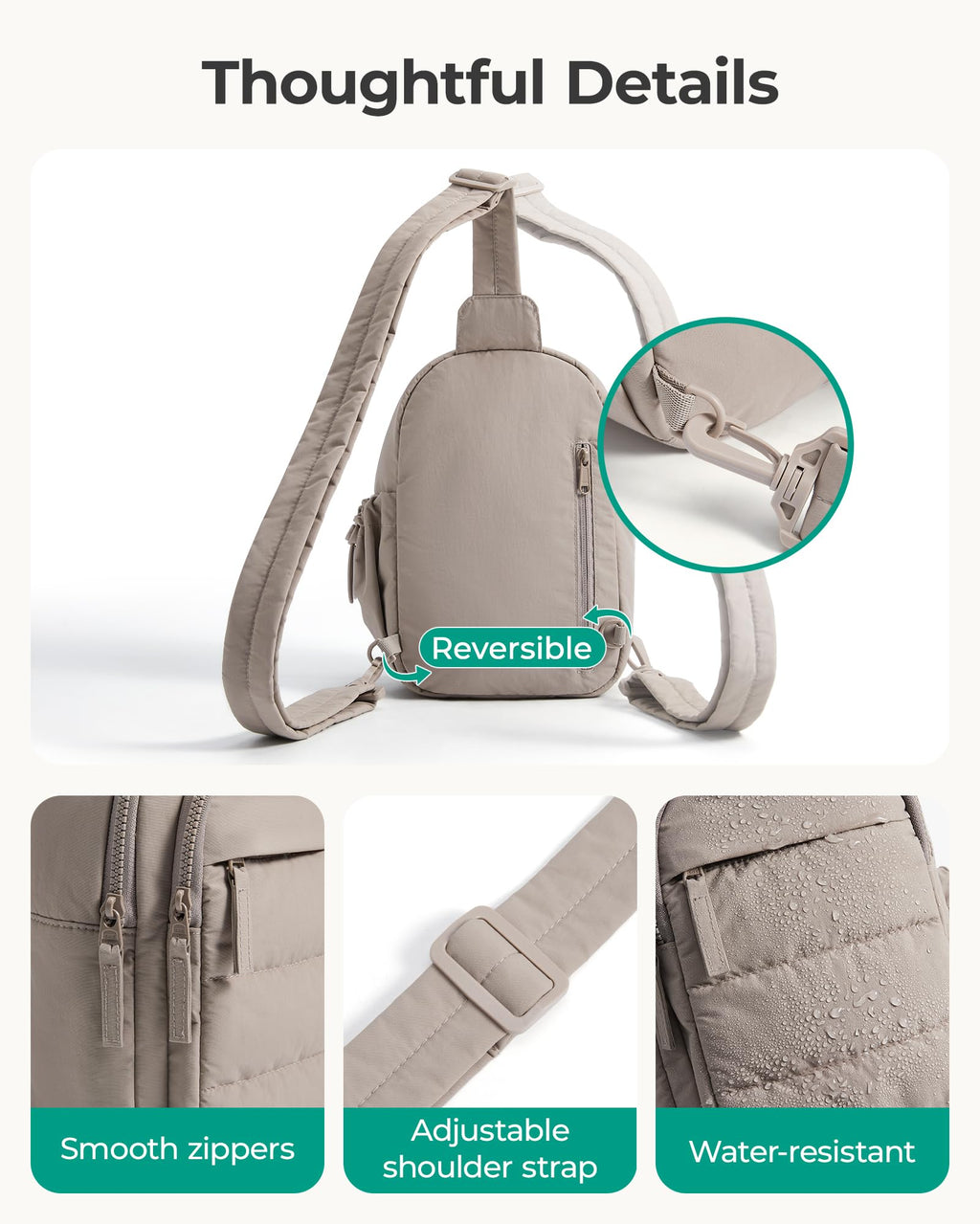 BAGSMART Small Sling Bag for Women, Puffer Crossbody Bag Hobo Handbag